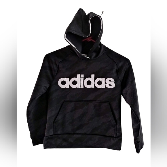 adidas Other - Adidas boys Hoodie size 8. Black on black Camo style. EUC. Pullover